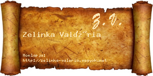 Zelinka Valéria névjegykártya